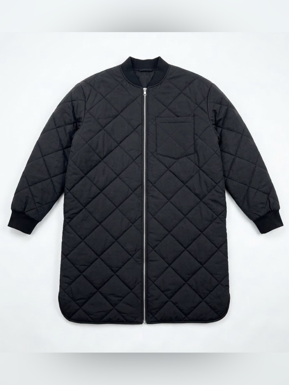 Vero Moda Black Quilted Long Puffer Jacket - Size Medium